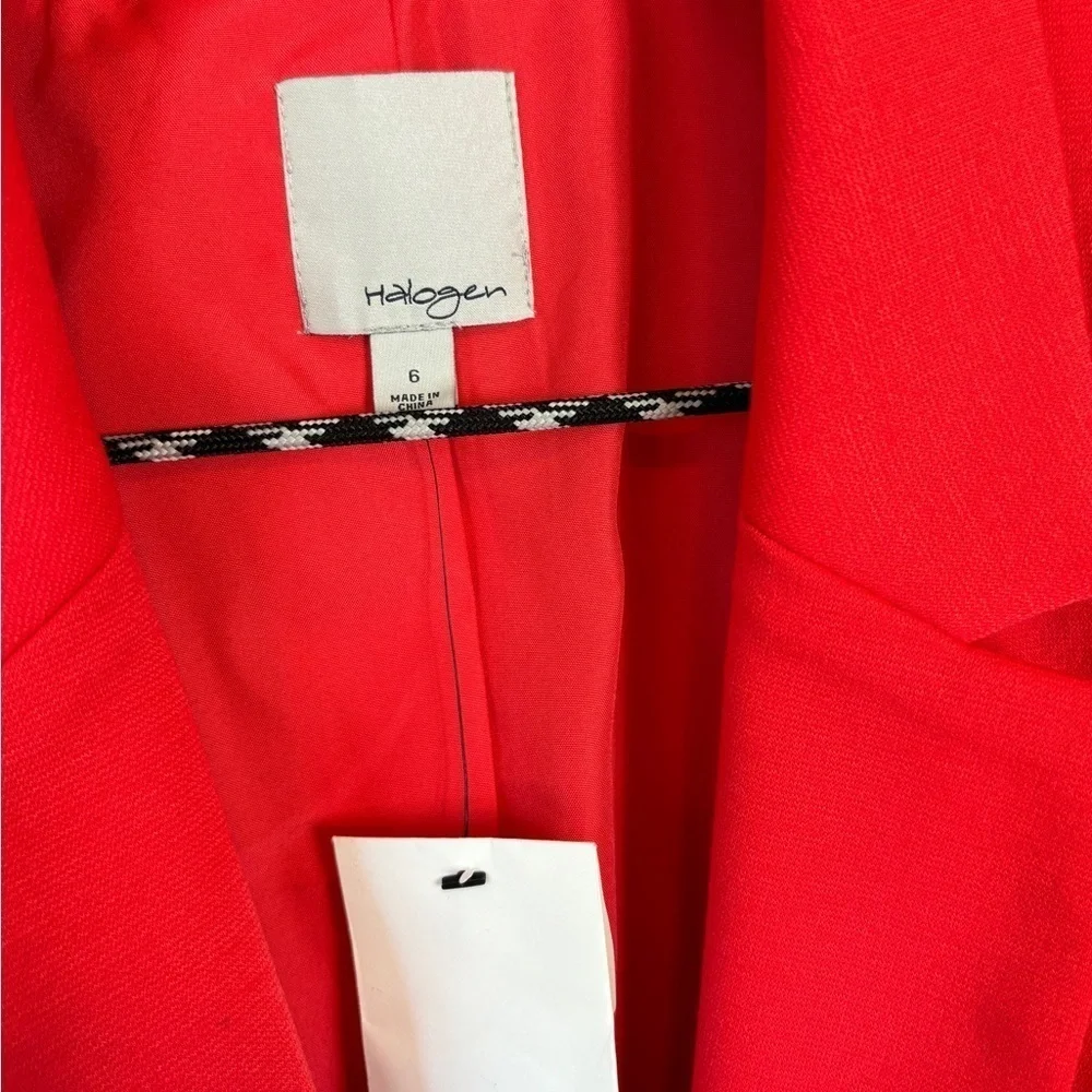 NEW Halogen Fitted Blazer Hidden Buttons Pink Hibiscus Polyester Women's Size 6 - Picture 4 of 16